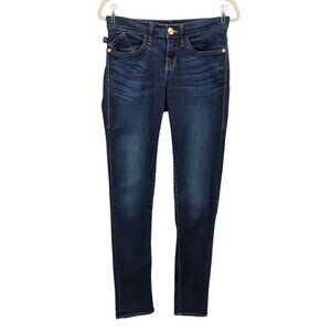 Rock & Republic Womens 6 Jeans Skinny Dark Distressed Denim Stretch Studded